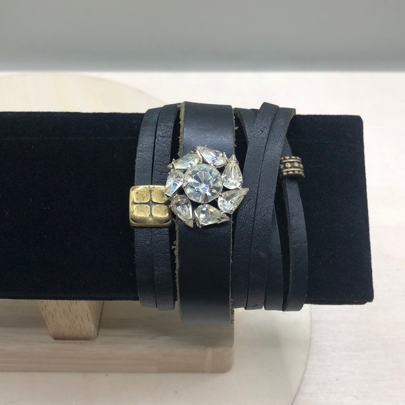 Curated bundle wrap multi layer look leather bracelets-boho style. - Picture 1 of 6